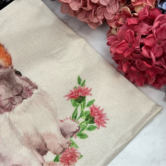 Eco-Friendly Bunny with Pink Flowers Folding Tote Bag - Picture 8 of 14